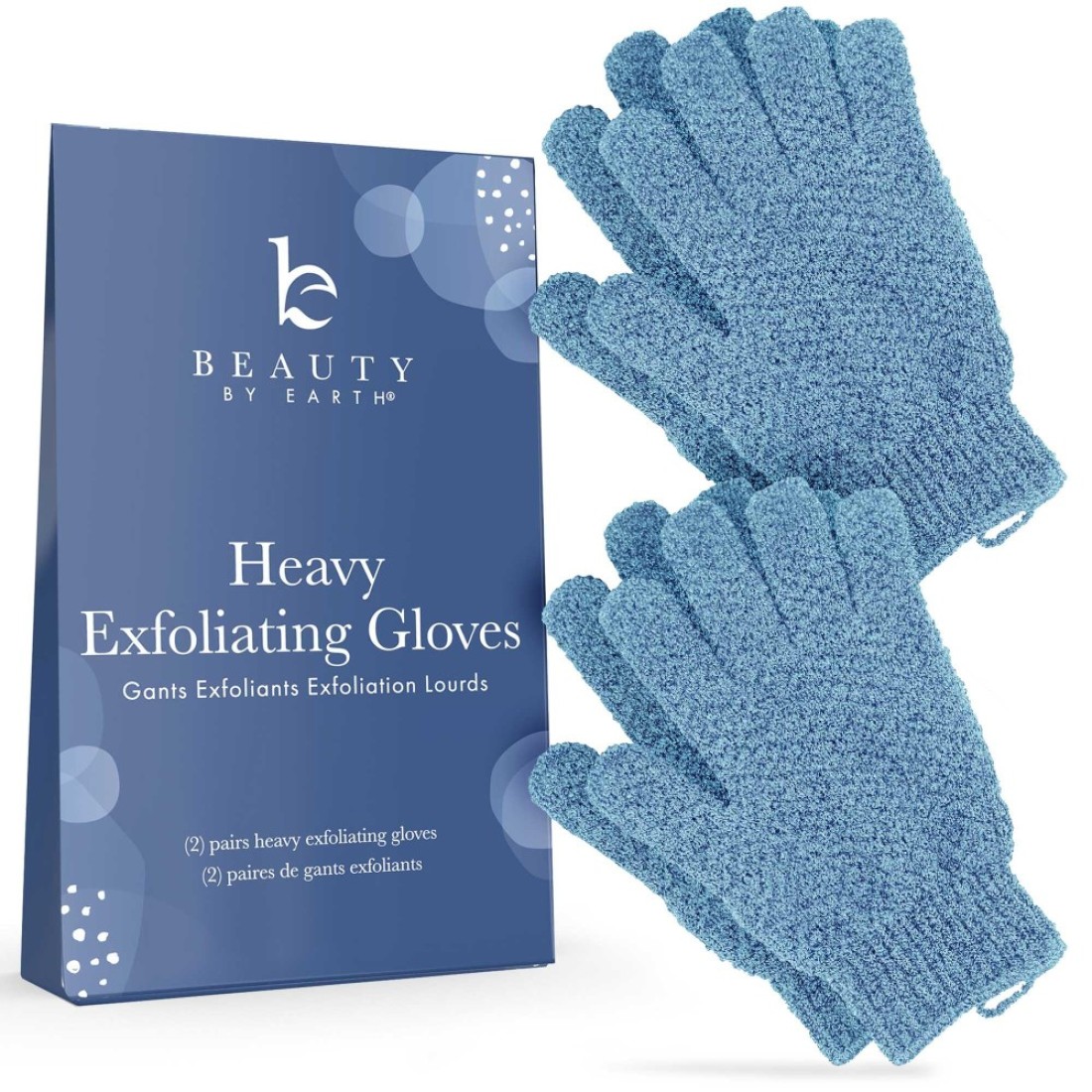 Exfoliating Glove 4 Pcs 2 Pairs Heavy Exfoliate Glove for Dead Skin Bath Exfoliating Gloves for Shower Spa Massage Body Scrub Shower Gloves Exfoliating for Women Men