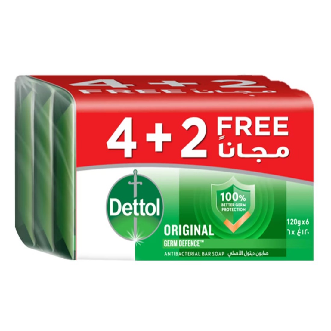 Dettol Original Antibacterial Bar Soap 120g Pack of 6