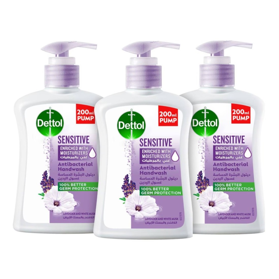Dettol Sensitive Antibacterial Liquid Handwash 200ml Pack of 3