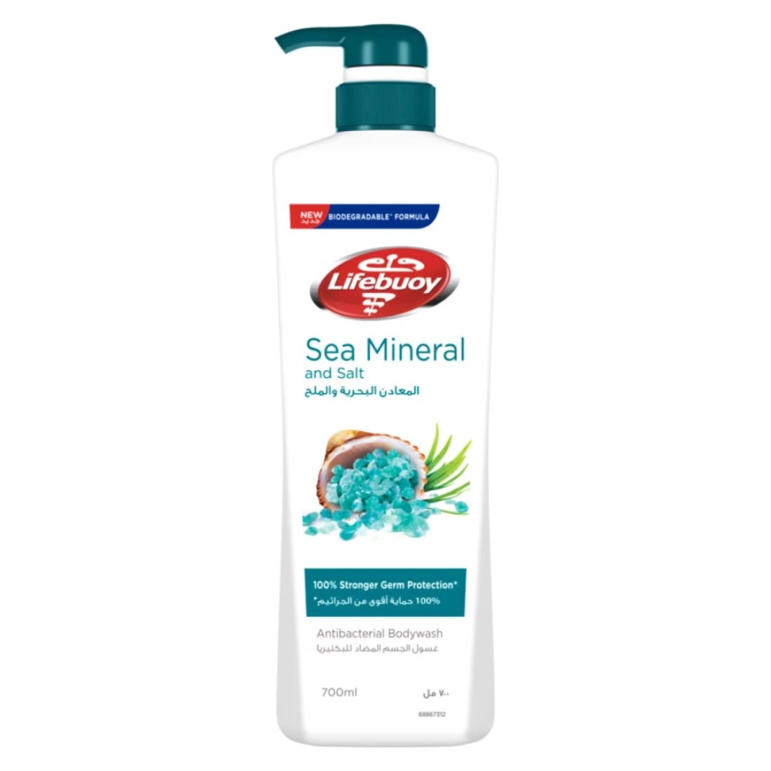 Lifebuoy Antibacterial Body Wash Sea Mineral 100% Stronger Germ Protection 700ml