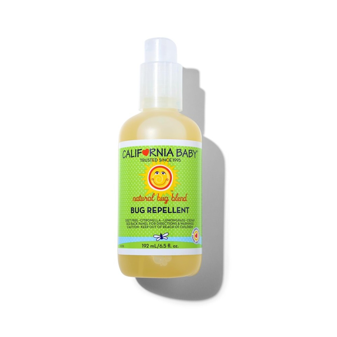 California Baby Natural Bug Repellent Spray Citronella Lemongrass Bug Spray DEETFree Repels Mosquitoes Allergy Friendly Great Smell Baby Adult Insect Repellent Spray 192 mL 65oz