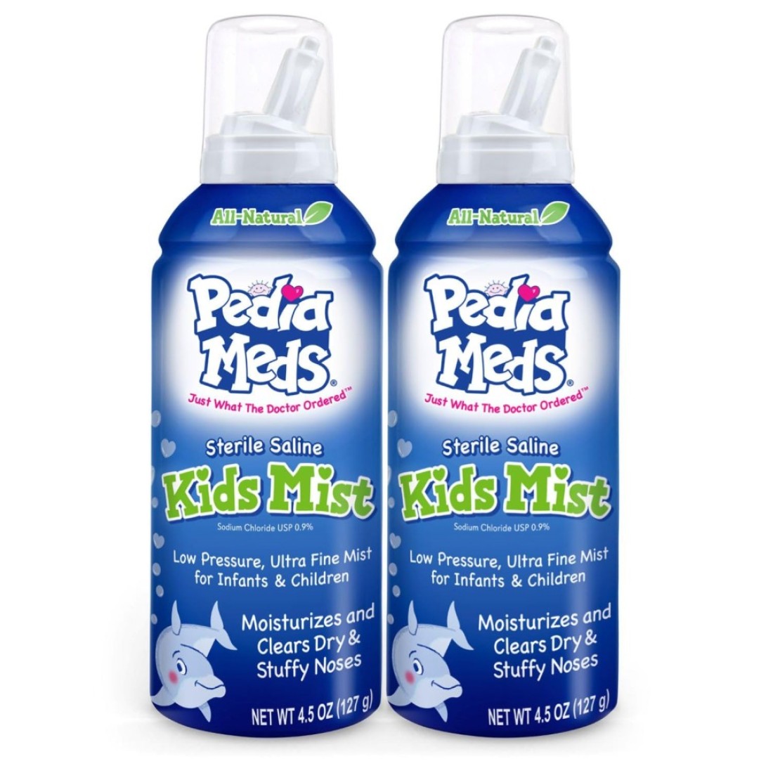 Sterile Saline Pediatric Mist Instantly Moisturizes and Relieves Nasal Congestion Safe for Newborns and Up 45 oz Bottle Pack of 2