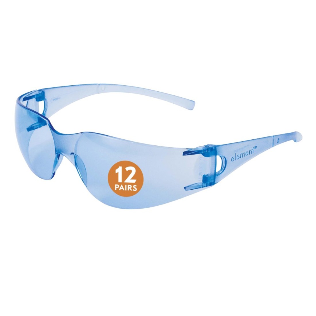 KLEENGUARD Element Safety Glasses (33072), Lightweight, Economical, Disposable, Metal-Free, Light Blue Lens &amp; Frame, 12 Pairs / Case