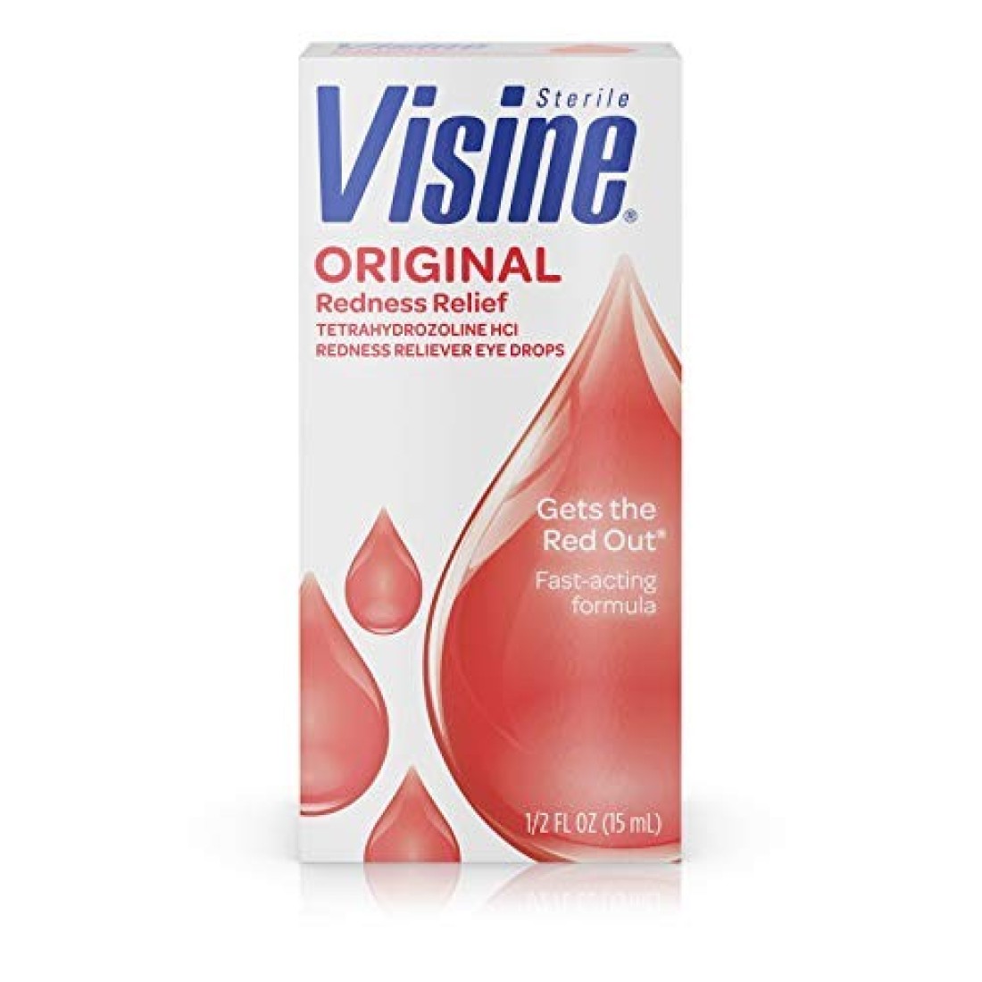 Visine Original Redness Relief Eye Drops to Help Relieve Red Eyes Eye Irritation 05 Fl Oz Pack of 4