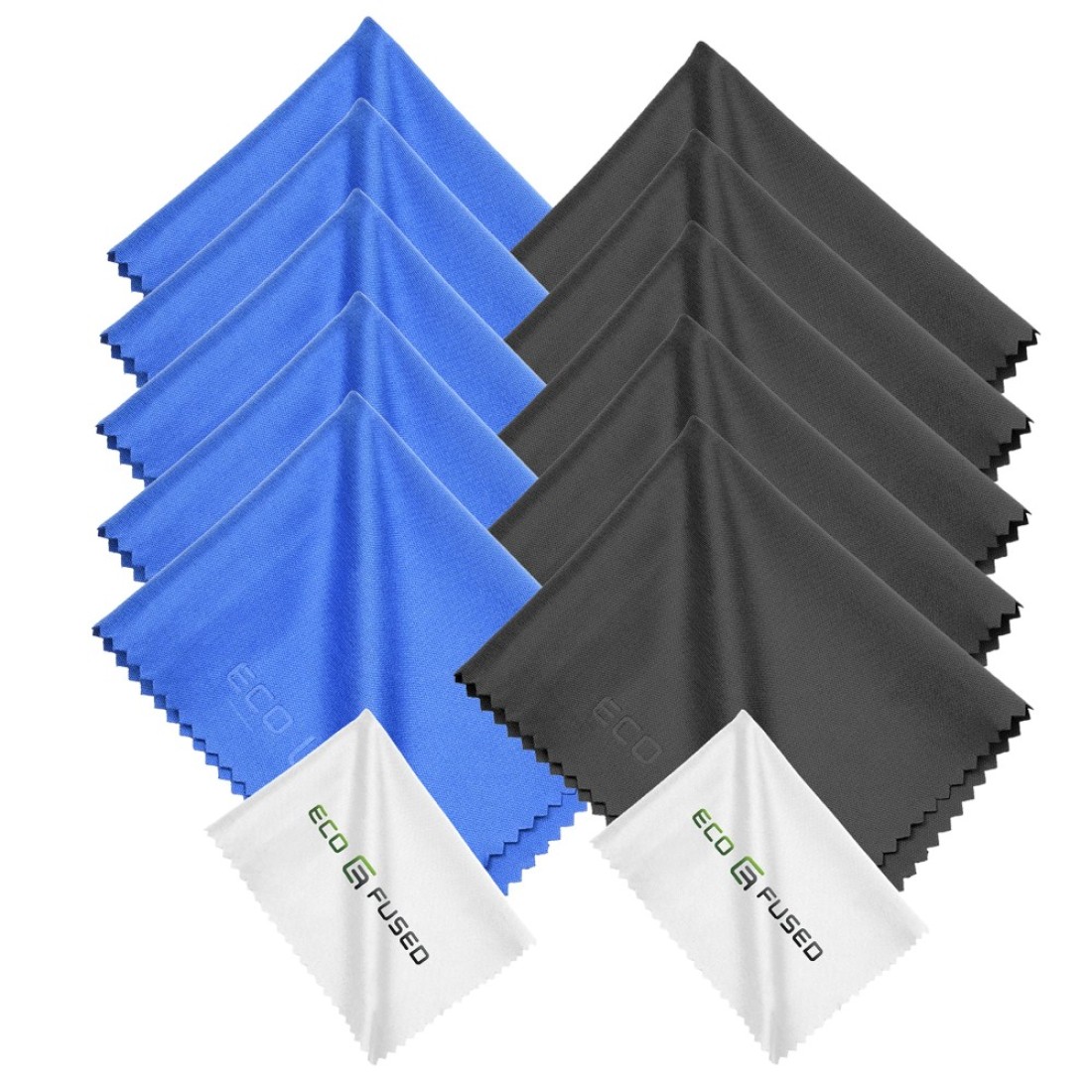 EcoFused Microfiber Cleaning Cloths 12 Pack Ideal for Cleaning Gl Spectacles Camera Lenses iPad Tablets Phones iPhone Android Phones Laptops LCD Screens and Other Delicate Surf