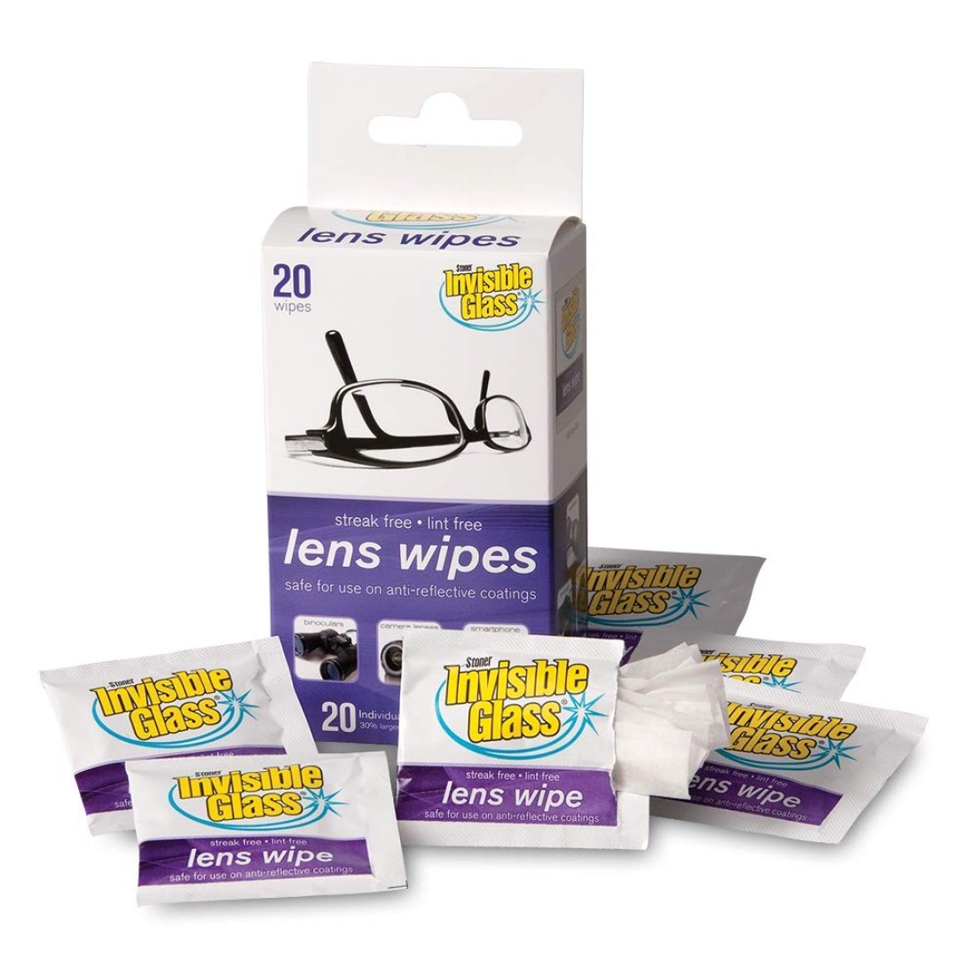 Invisible Glass 90102 Lens Wipes Set of 20