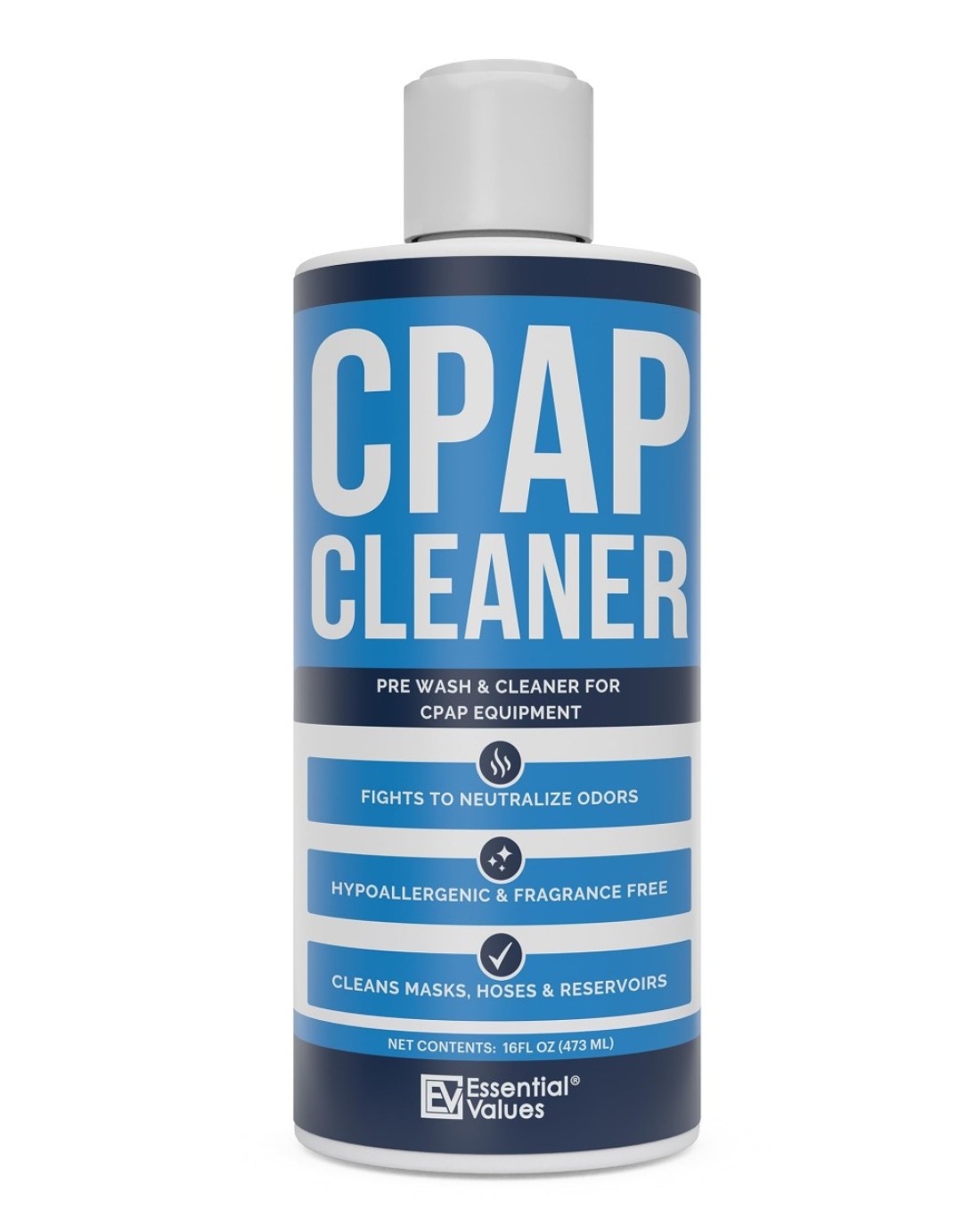 Essential Values 16 Fl Oz CPAP PreWash Safe ScentFree with DyeFree Prewash Soap That is Universally Compatible with All CPAP Equipment Machines