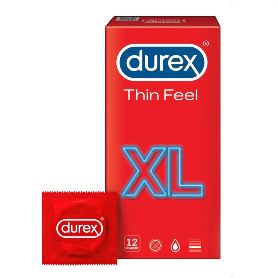 ديوركس ثين فيل واقي ذكري رقيق مقاس XL - شفاف 12 قطعة