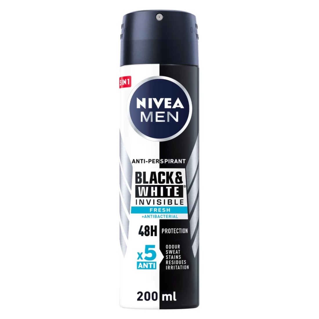 NIVEA MEN Antiperspirant Spray for Men Black and White Invisible Protection Fresh 200ml