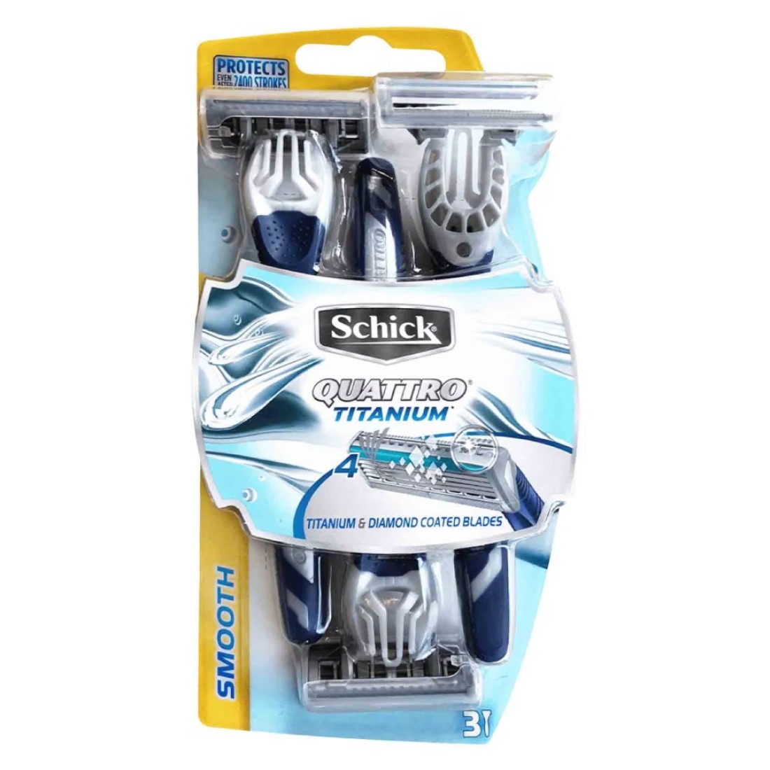 Schick Quattro Titanium Smooth Disposable Blue 3 Razors