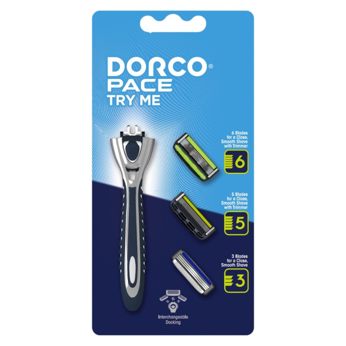 Dorco Pace Try Me Razor With Cartridge Blue 4 PCS