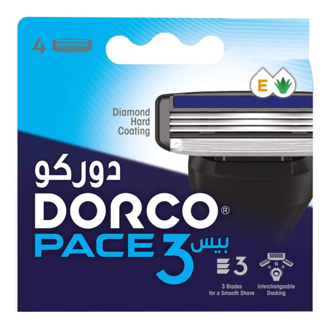 Dorco Pace 3 Diamond Hard Coating Cartridges for Men Pack of 3