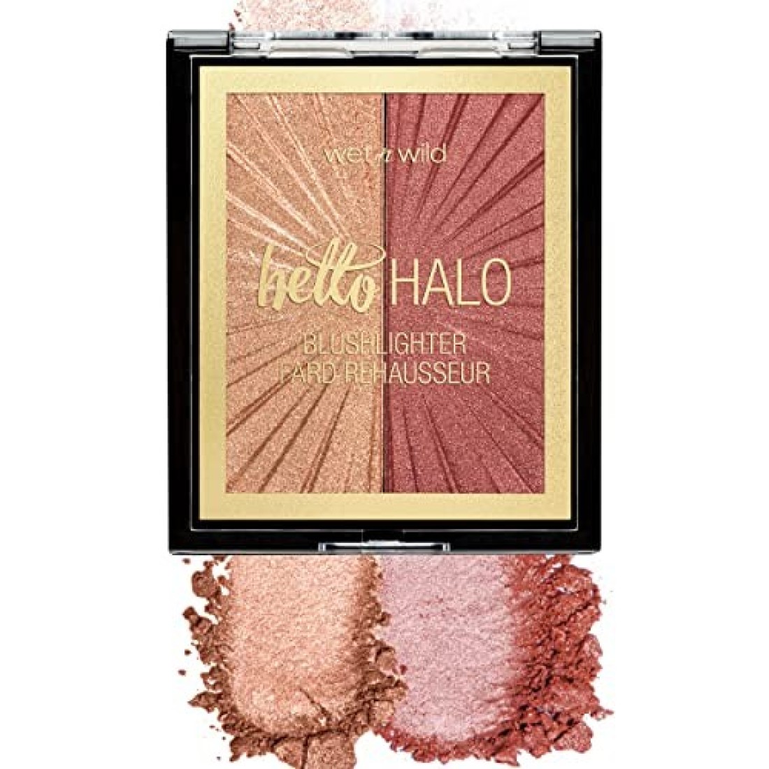 Wet n Wild MegaGlo Blushlighter, Blendable Blush &amp; Highlighter Set, Shimmery Metallic Finish, Flash Me