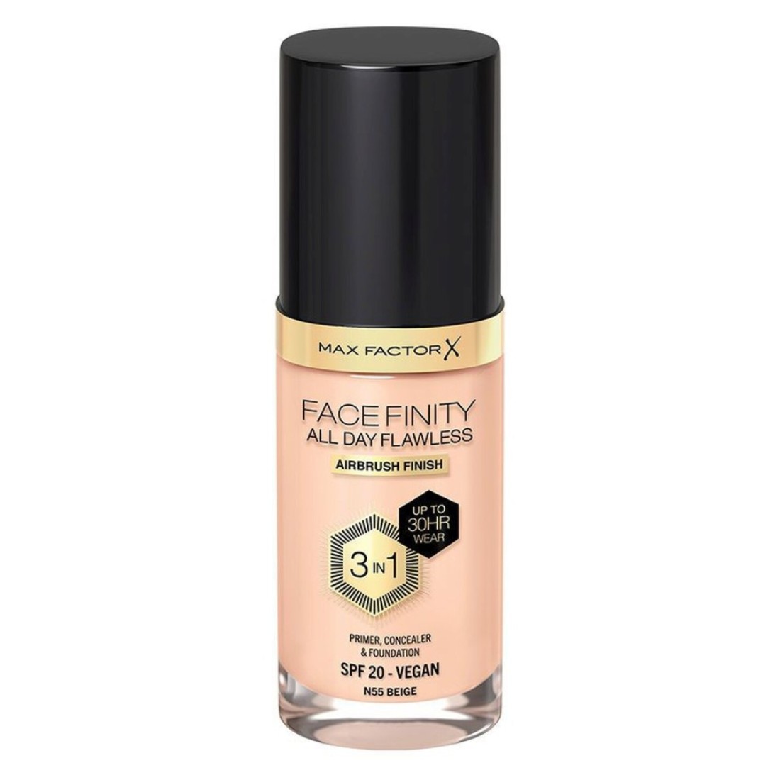 Max Factor Face Finity All Day Flawless Primer Concealer And Foundation SPF20 N55 Beige 30ml