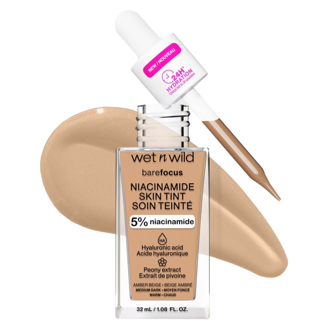 Wet n Wild Bare Focus Niacinamide Skin Tint Amber Beige 32ml