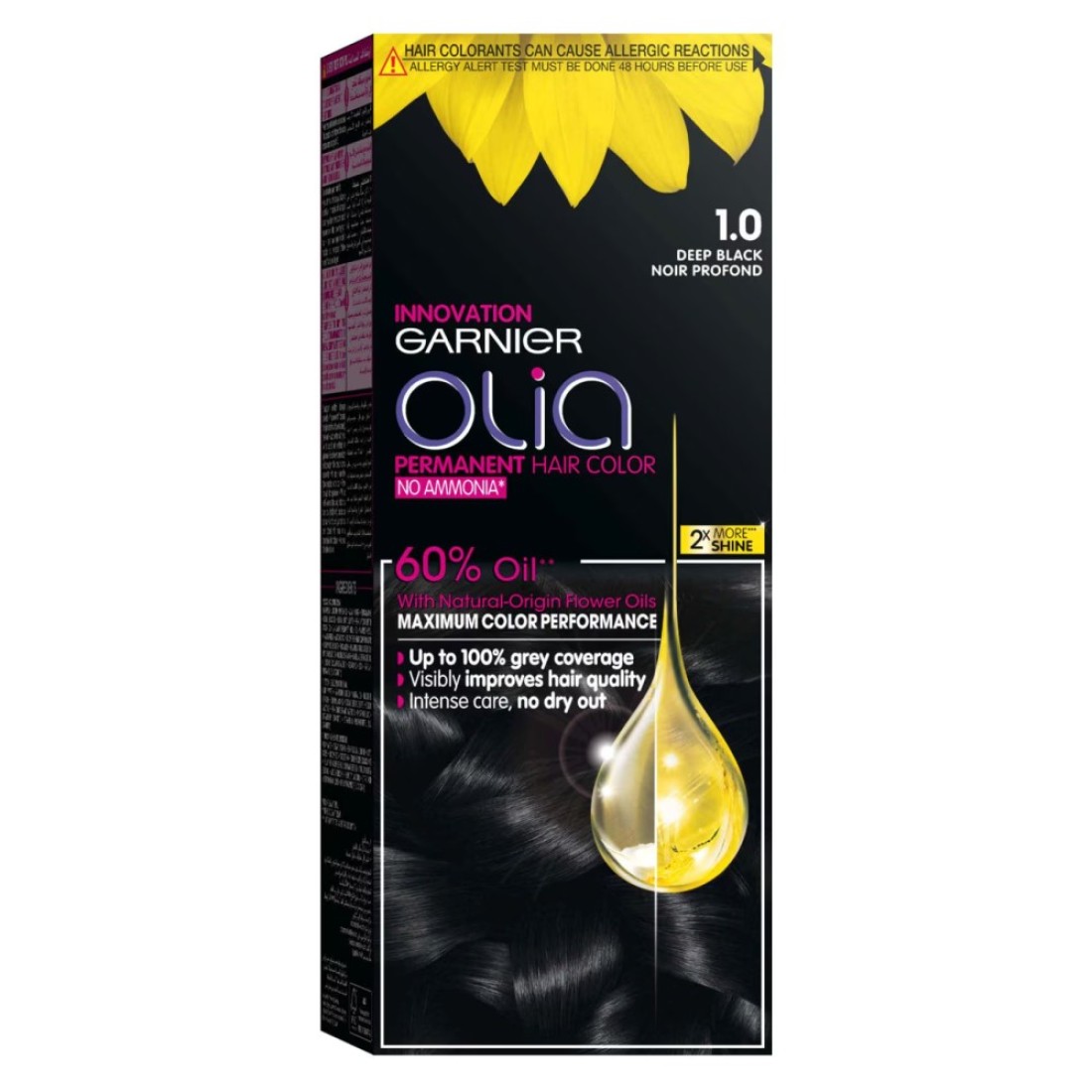 Garnier Olia No Ammonia Permanent Hair Colour 1.0 Deep Black