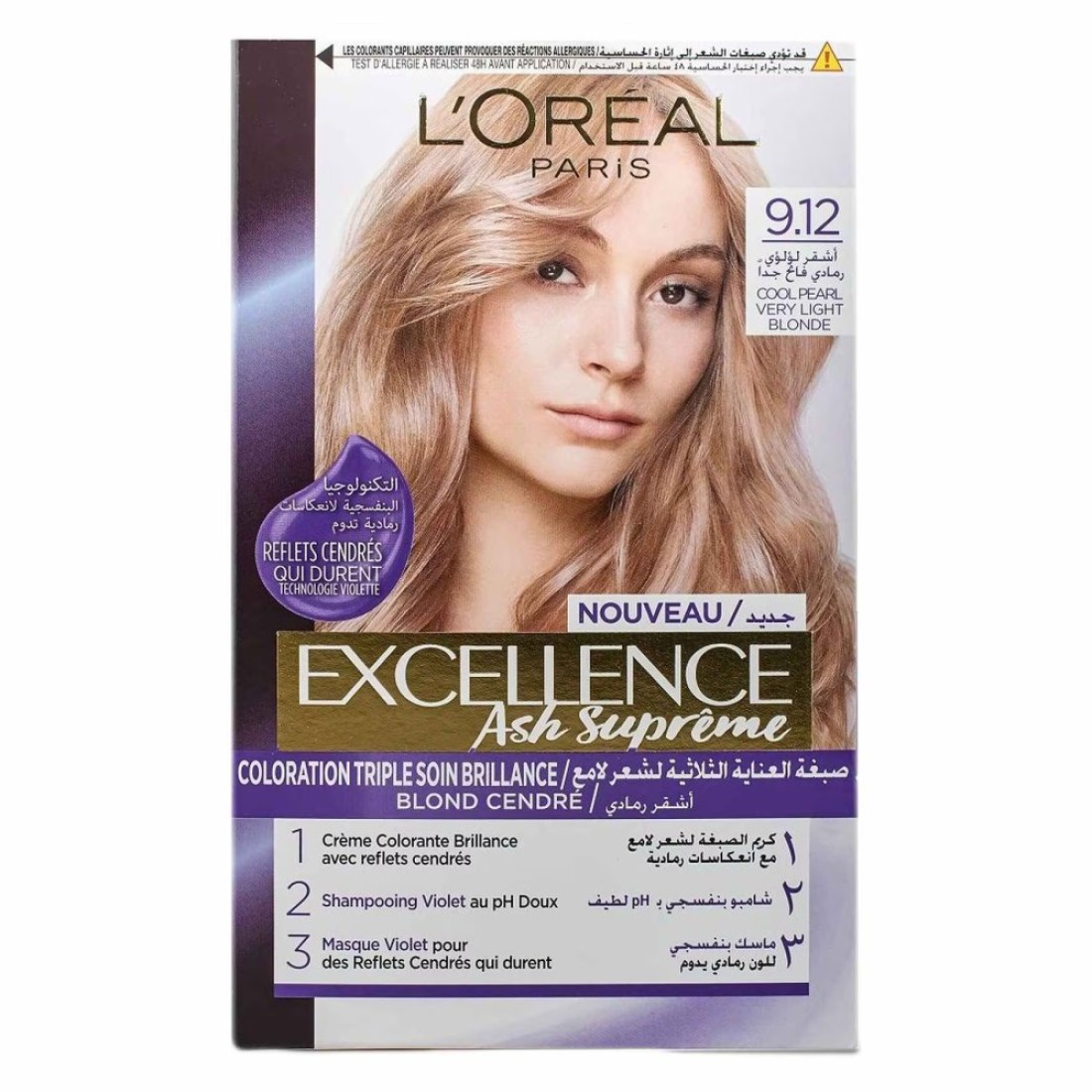 L&#39;Oreal Paris Excellence Ash Supreme Permanent Hair Colour 9.12 Cool Pearl Very Light Blond