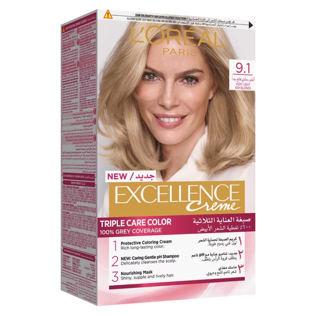 L&#39;Oreal Paris Excellence Cream Triple Care Permanent Hair Colour 9.1 Very Light Ash Blonde