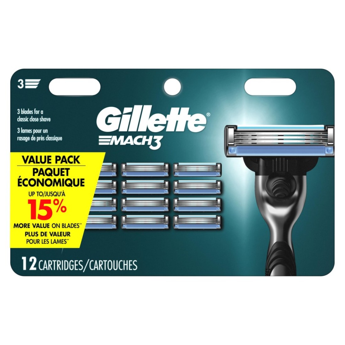 Gillette Mach 3 Razor Refils 12 pack