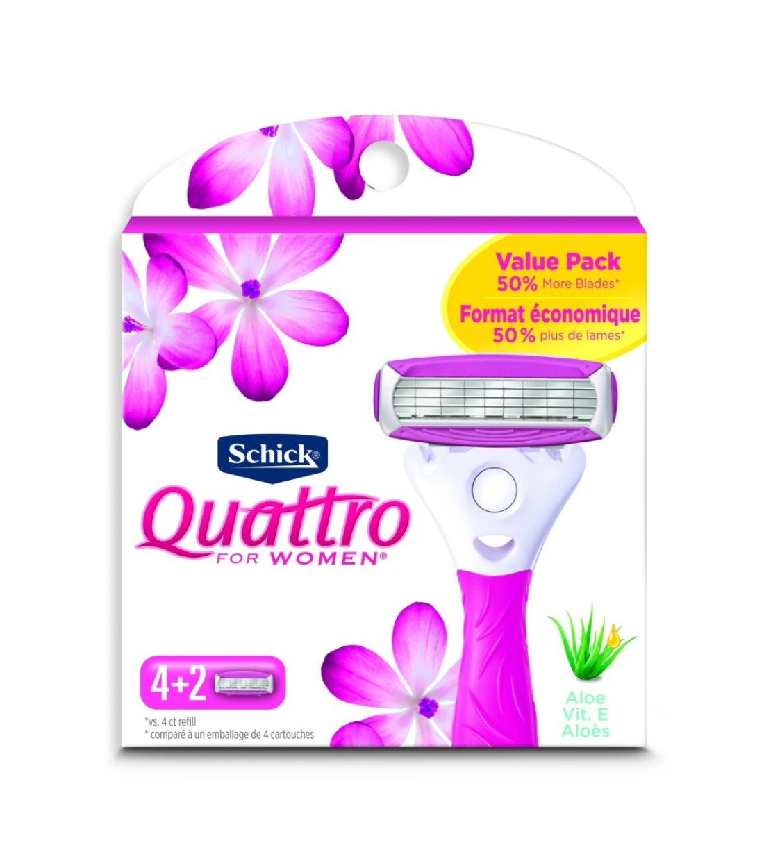 Schick Quattro Ultra Smooth Razor Blade Refills for Women Value Pack 6 Count