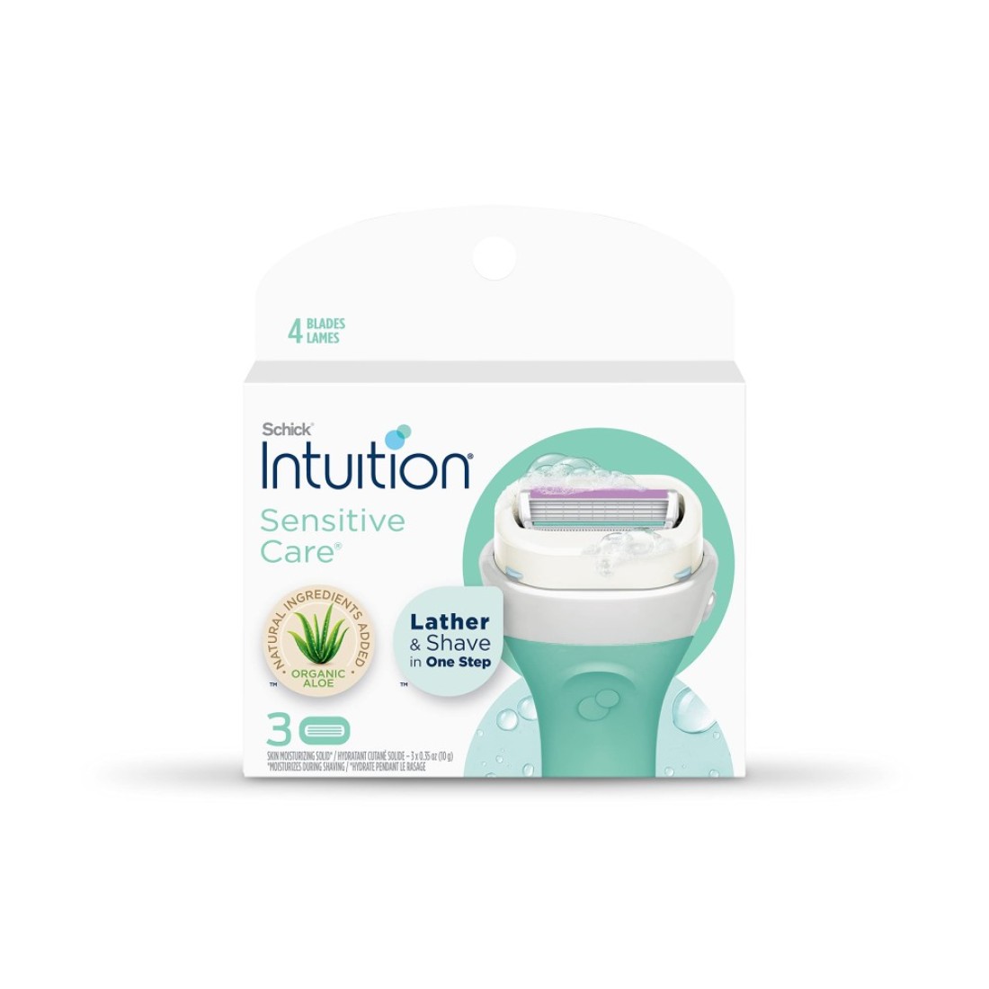 Schick Intuition Sensitive Skin Womens Razor Refills with Vitamin E Aloe Pack of 1count of 3