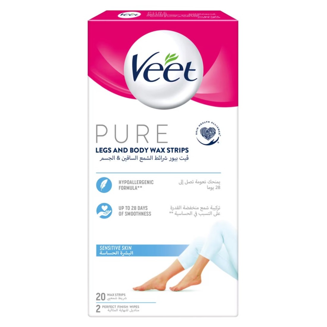 Veet Pure Legs And Body Wax Strips White 20 PCS