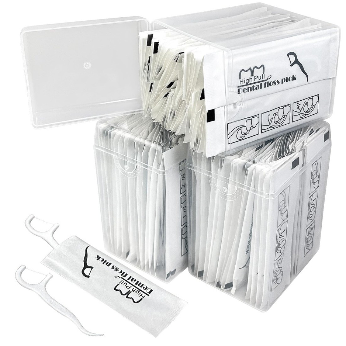 200 Count Individually Wrapped Dental Floss Picks - Travel Flossers for Teeth Cleaning and Oral Care - Ideal Travel Size Toiletries, Wedding Basket Supplies and Guest Bathroom Essentials