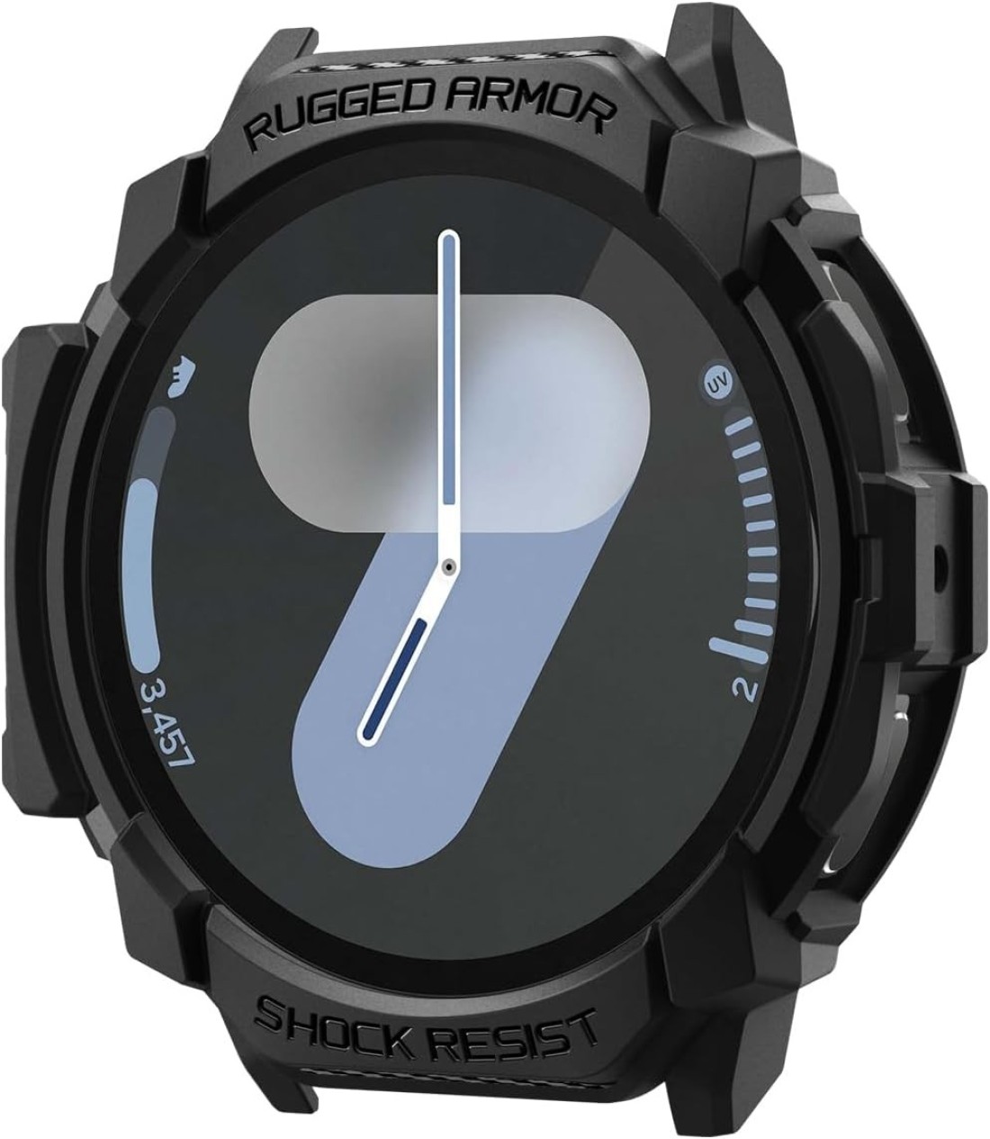 Spigen Rugged Armor designed for Samsung Galaxy Watch 7 44mm case cover (2024) - Matte Black