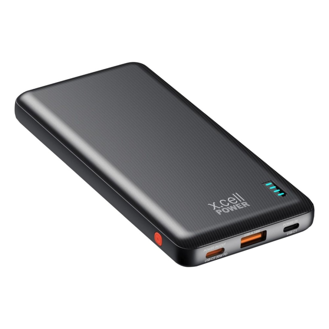 إكس.سيل بنك الطاقة بمنفذ USB لتوصيل الطاقة -أسود 10200 مللي أمبير