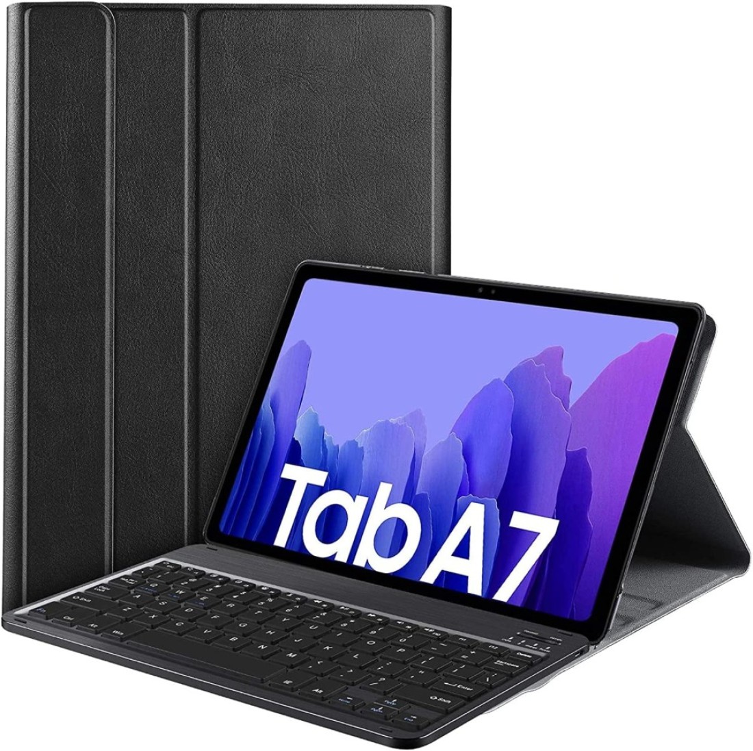 Ntech Keyboard Case Compatible Samsung Galaxy Tab A7 (Qwerty), For Samsung Galaxy Tab A7 Keyboard, Keyboard Case With Detachable Wireless Keyboard For Samsung Galaxy Tab A7 T505/T500 10.4 2020, Black