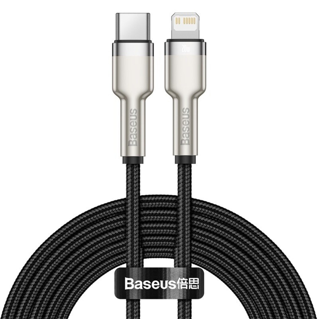 Baseus USB-C to Lightning Fast Charging Data Transfer Cable Type-C PD 20W Cafule Series Fast Power Delivery 2m Black