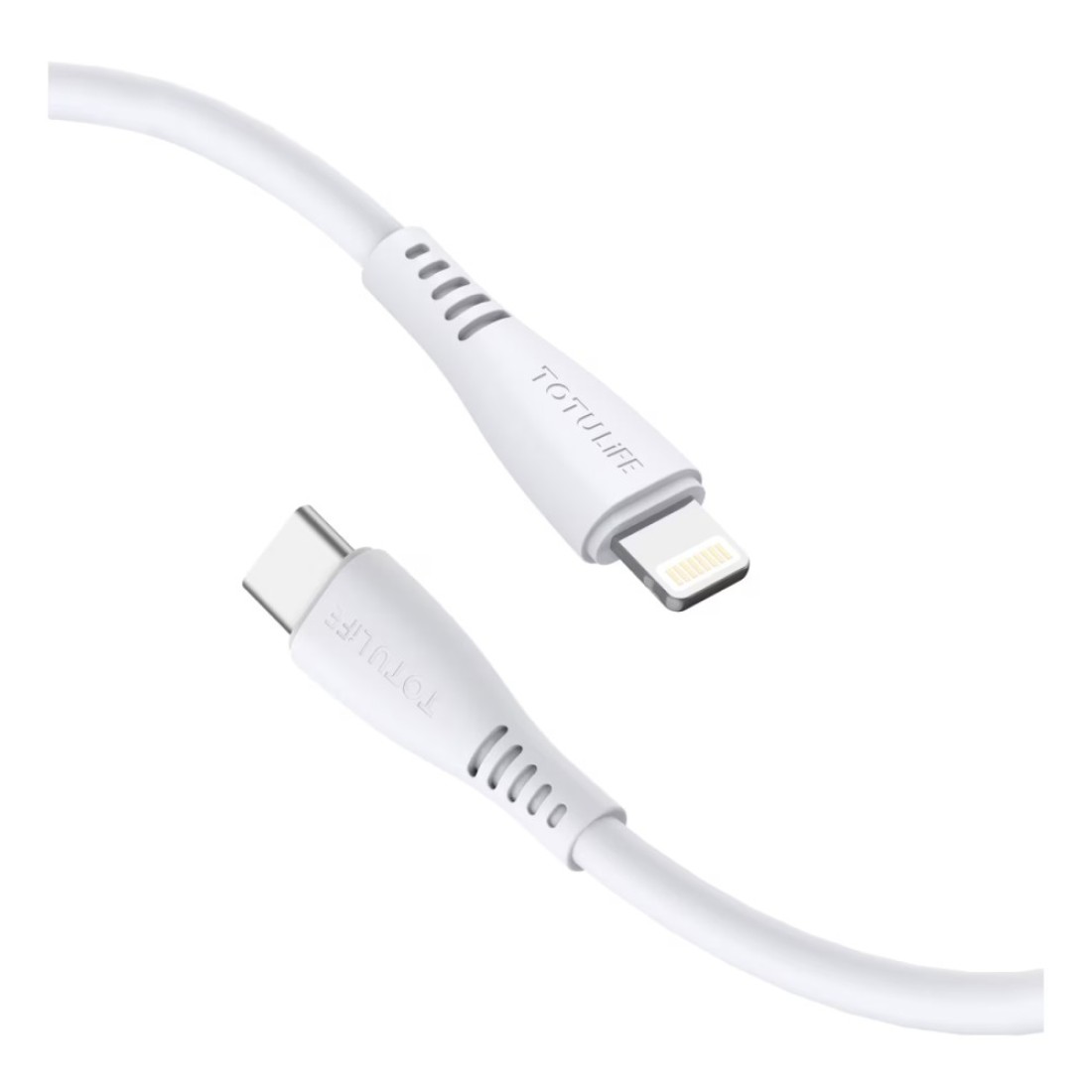توتو لايف فلاكس سيريز بي دي كابل شحن USB-C إلى لايتنينج لمزامنة البيانات - أبيض 1 متر