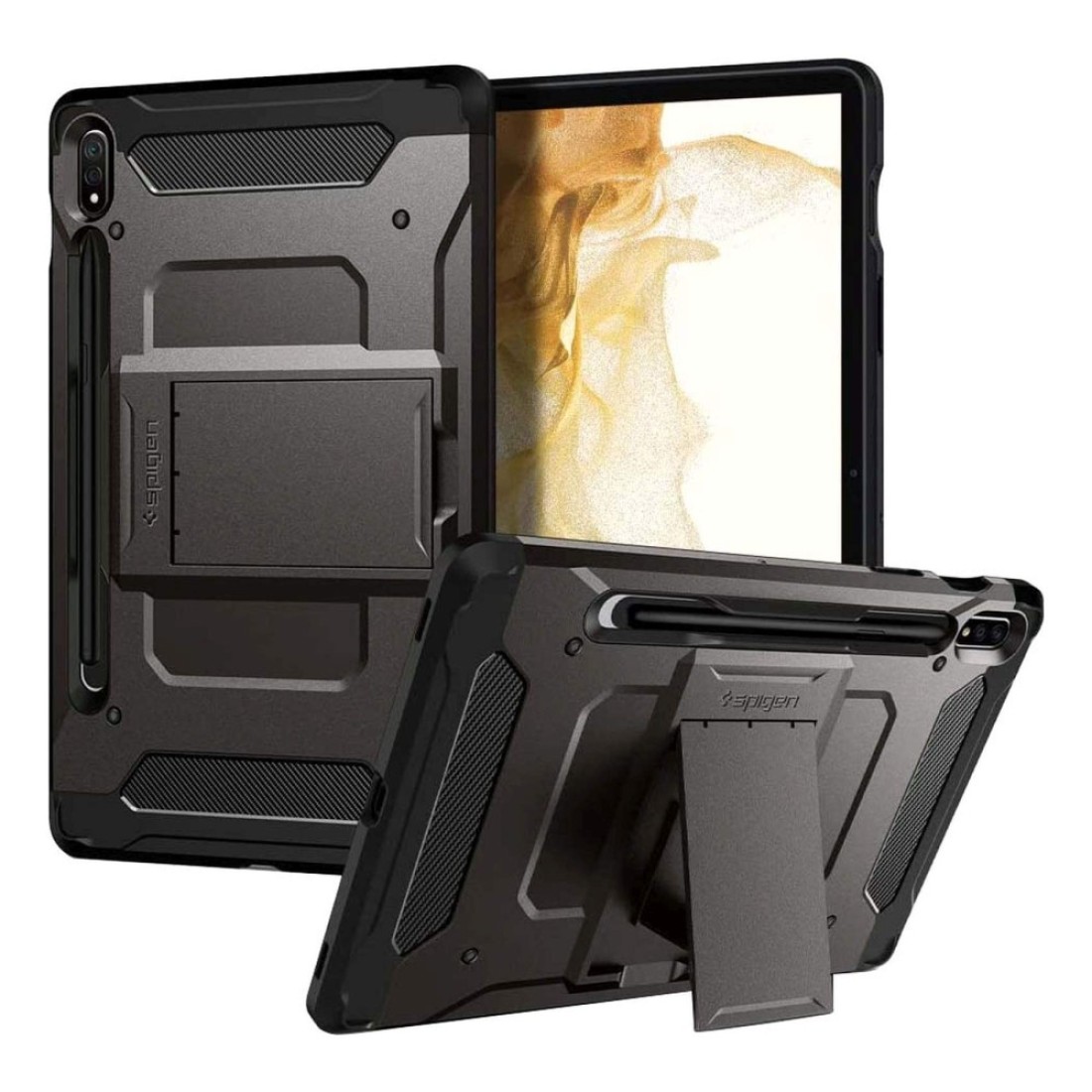 Spigen Tough Armor Pro Case For Samsung Galaxy Tab S8 S7 Gunmetal