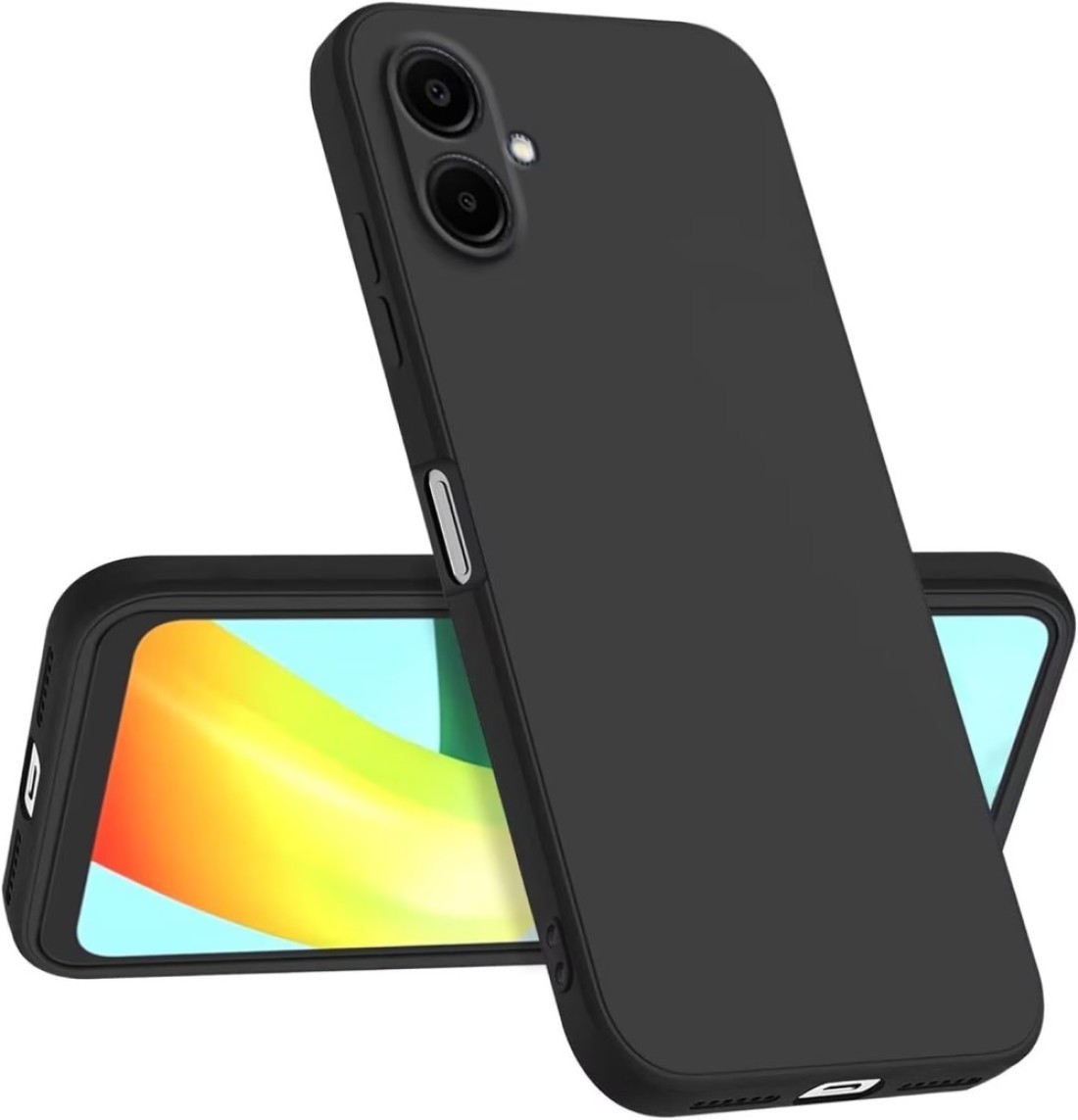 For Samsung Galaxy A06 Liquid Silicon Case, Soft Microfiber Lining Cushion Slim Shell Shockproof Protective Soft Gel Rubber Matte Finish Cover Camera Protection Case for Samsung Galaxy A06 (Black)