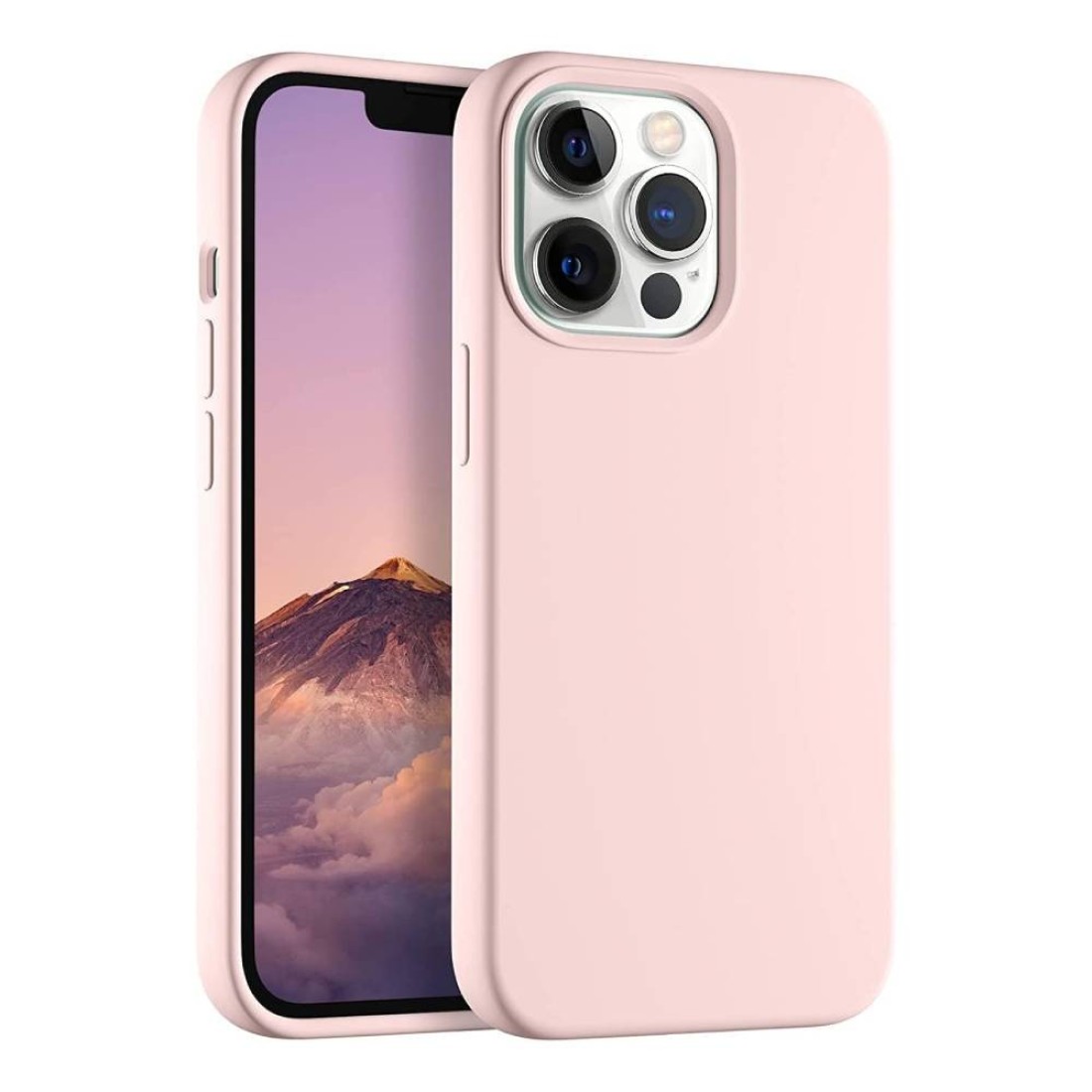 Protective Soft Silicone Case Cover For Apple Iphone 13 Pro Max Pink