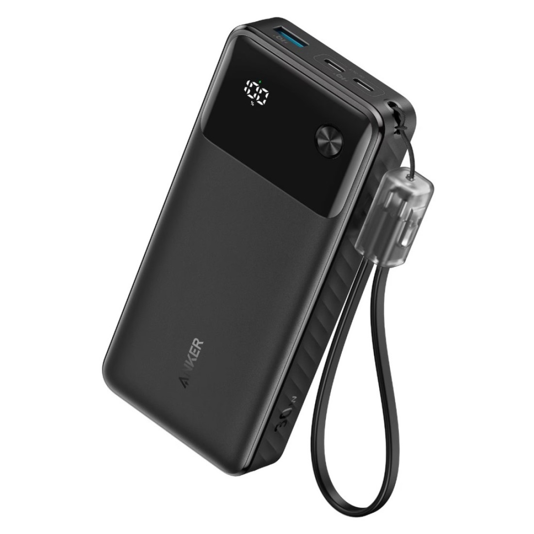 أنكر بي دي بنك طاقة - أسود ، 20000 مللي أمبير في الساعة، 30 واط مع كابل شحن USB-C إلى USB-C