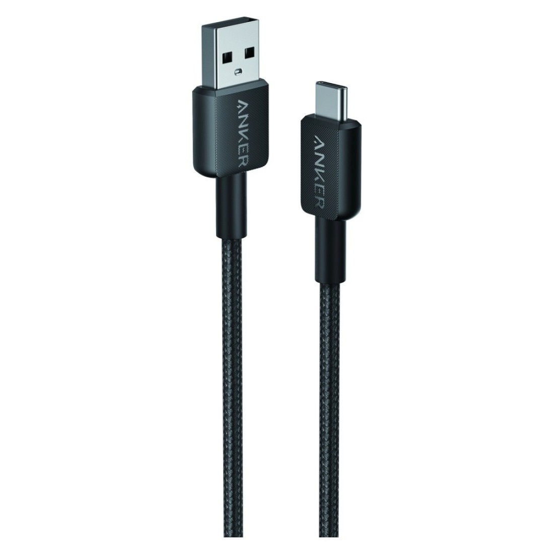 أنكر كابل مضفر USB أ إلى USB-Cأسود 3 أقدام