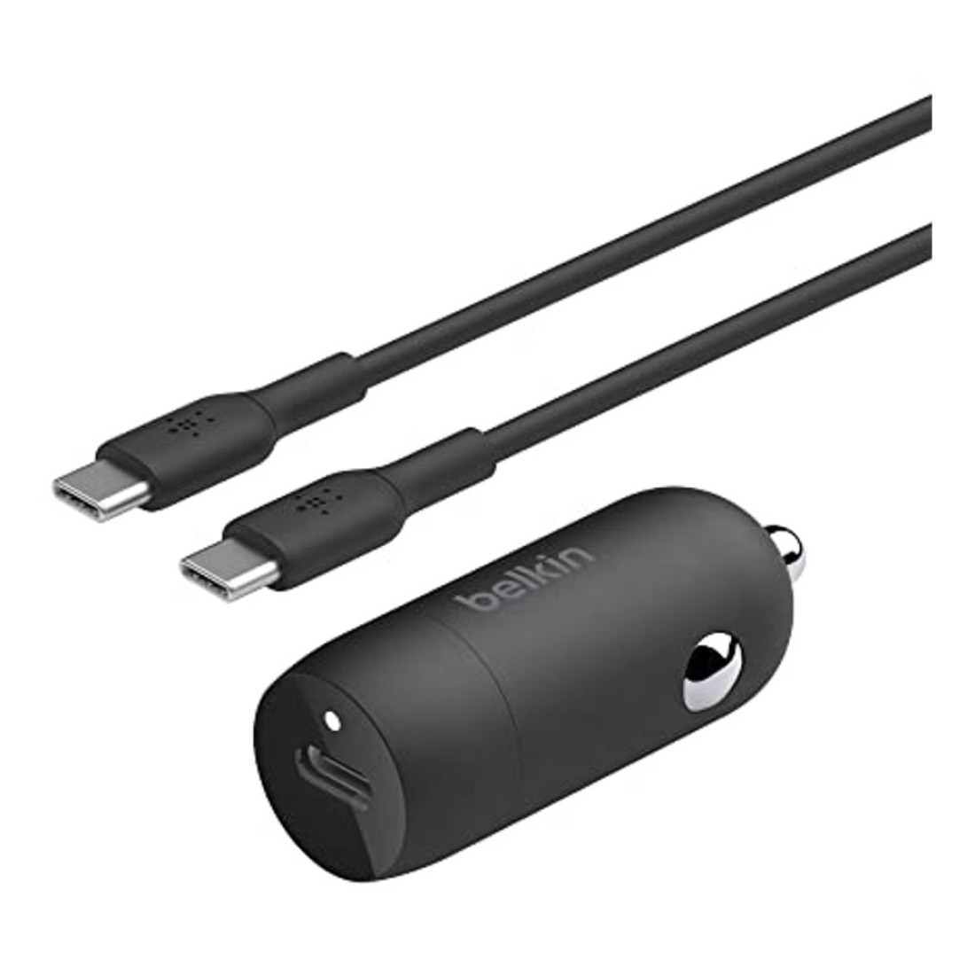 Belkin Boost Car Charger 30W with USB-C to USB-C Data Sync and Charging Cable Black 1m