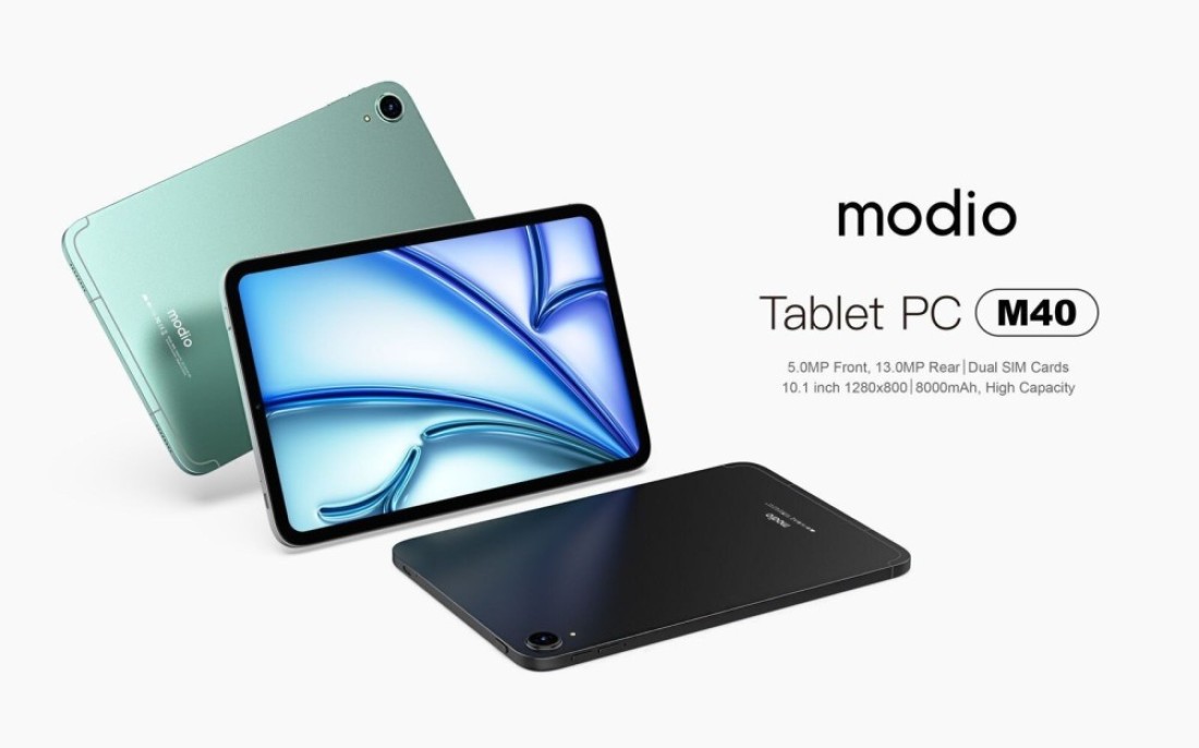 Modio M40 10.1inch Tablet Pc, 8GB RAM+512GB ROM, Real Incell Screen Display, Keyboard+Mouse Pad, Leather Case (Green)
