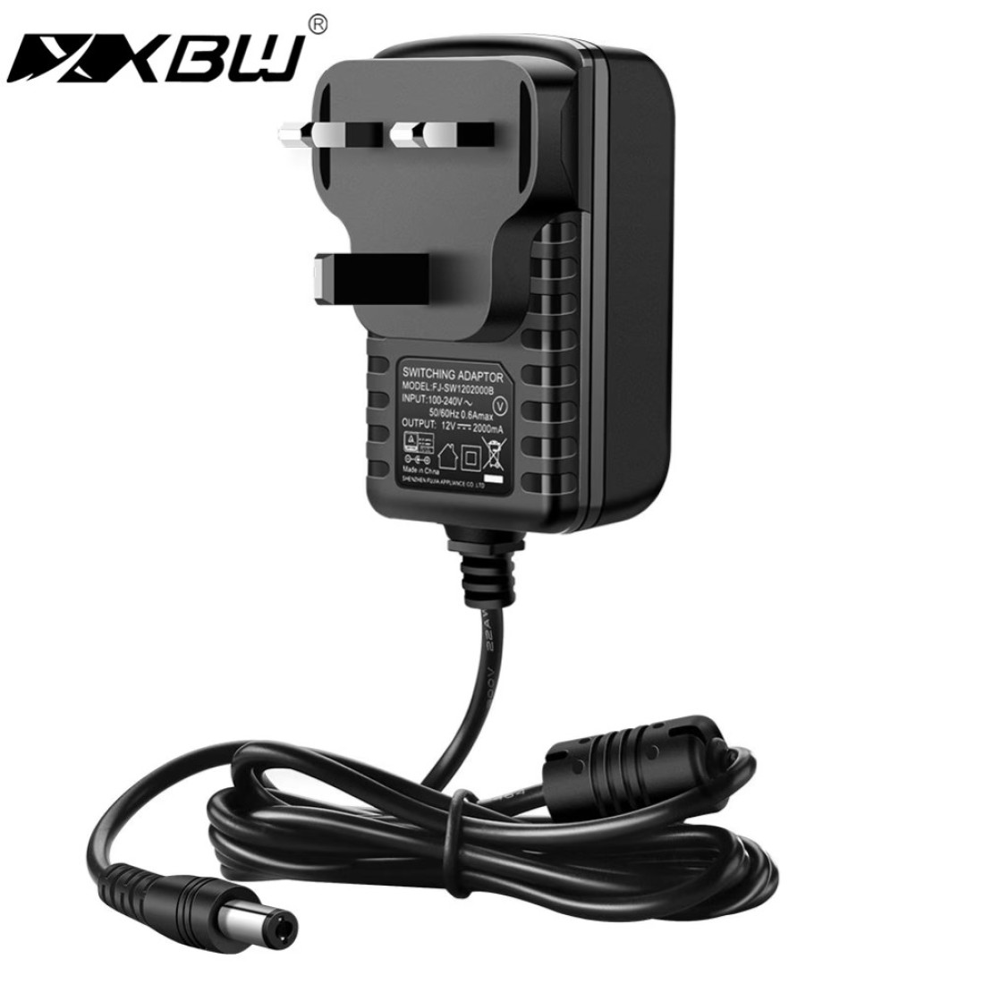XBW - DC Power Supply 12V 2A, AC 110-240V to DC 12V Adaptor Power Cable Led Transformer Converter Portable Wall Charger