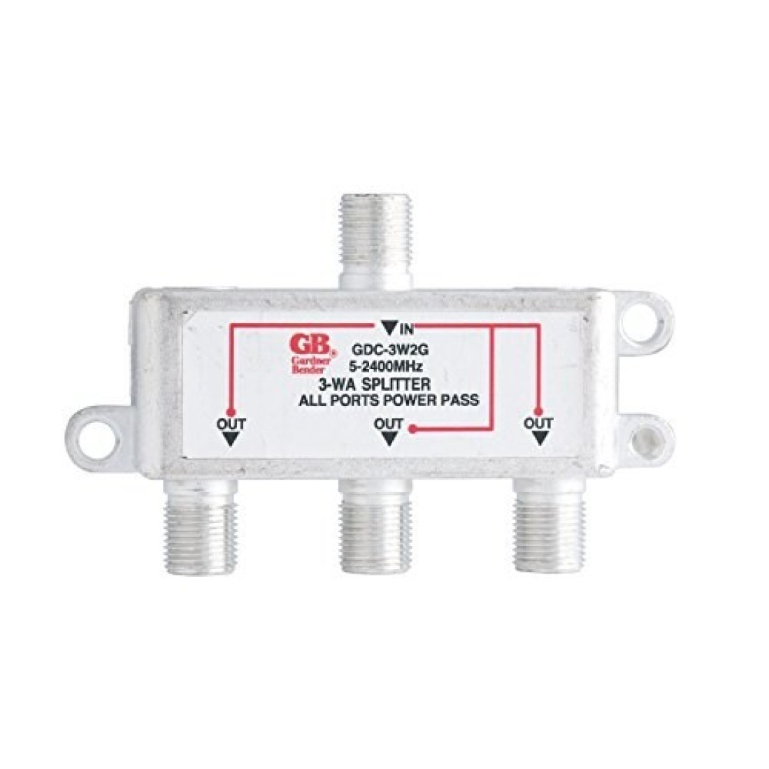 Gardner Bender GDC3W2G Splitter Satellite Digital TV 5Mhz23Ghz 3Way 5 Piece