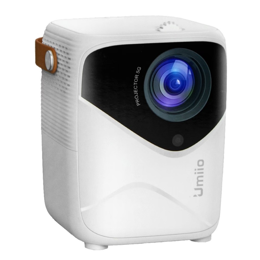 Umiio Q1 Portable Video Projector 2.4/5G WiFi Bluetooth Quadrangle Trapezoid 0.8-5M Projection Distance 1920 * 1080 Resolution Android Projector For Move Music TV Game Casting with Tripod - White