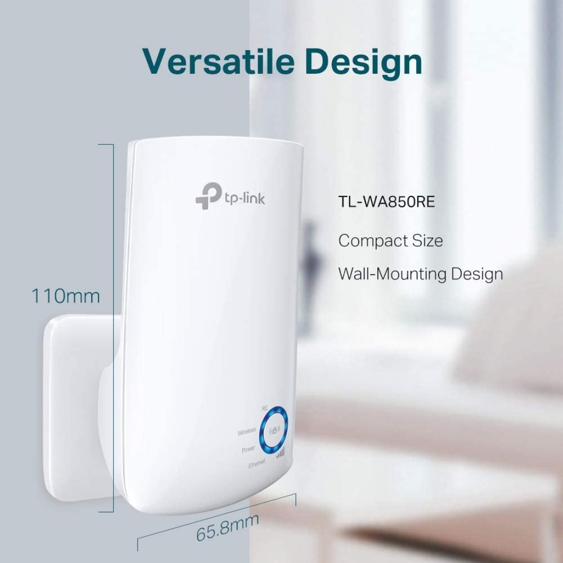 Tp-Link Tl-Wa850Re 300Mbps Universal Wireless N Wifi Range Expand Extender Booster Signal Indicator