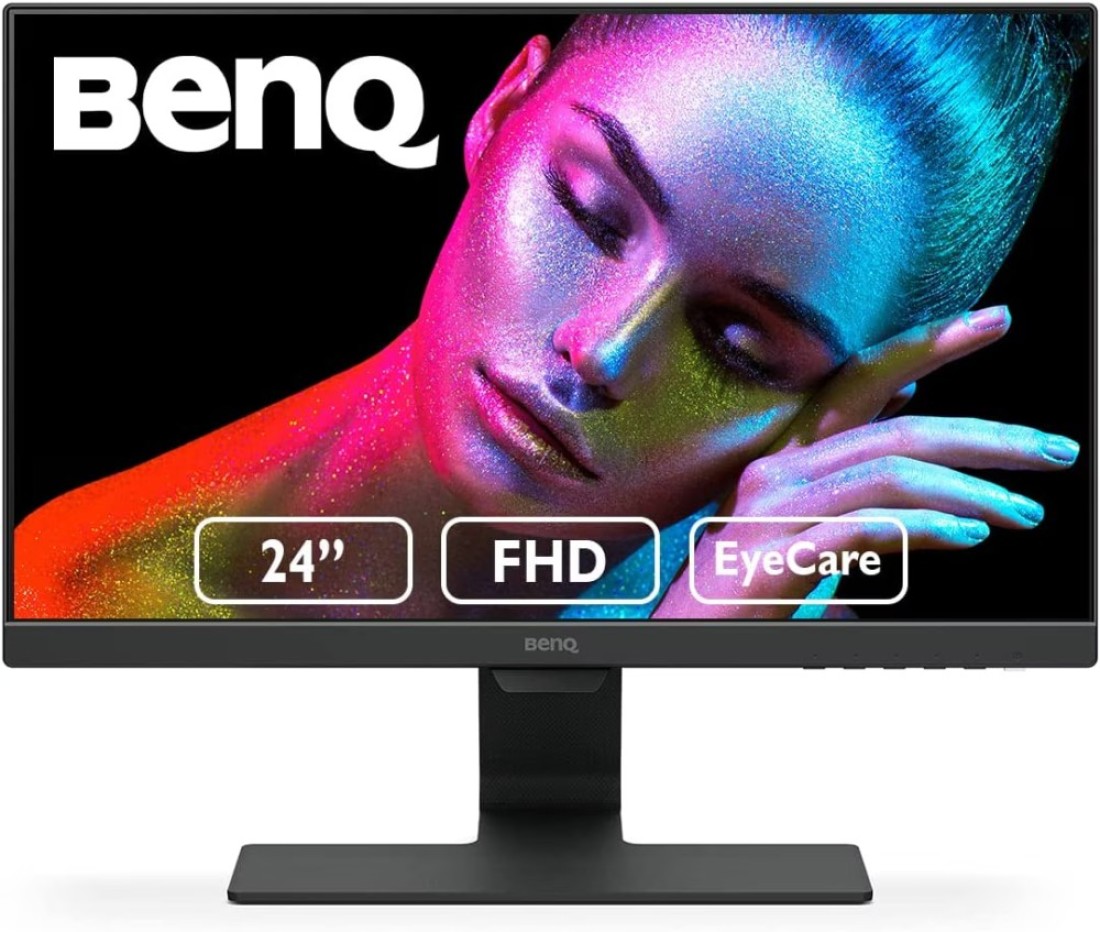 Benq Gw2480 24 Inch FHD 1080P Eye-Care LED Monitor, 1920X1080 Display, IPS Panel, 1Wx2 Speakers, Brightness Intelligence, Low Blue Light, Flicker-Free, Ultra Slim Bezel, Cable Management System, HDMI