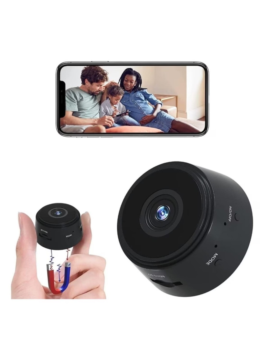 Hidden Camera Wireless Mini Spy Camera 1080P HD WiFi Hidden Cam with Motion Detection Small Nanny Cam for Home Security, Pets
