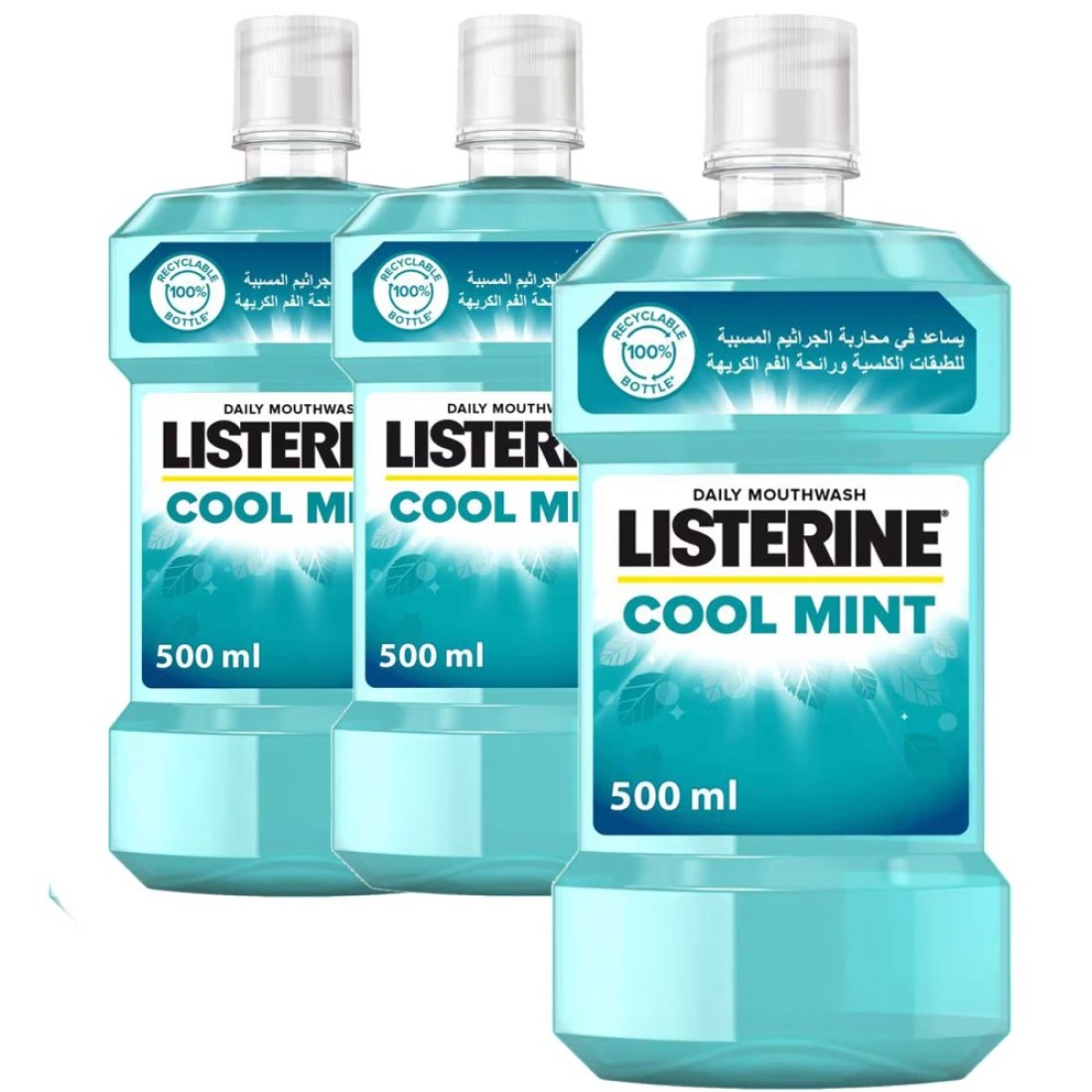 Listerine Mouthwash Cool Mint 500ml Pack of 3