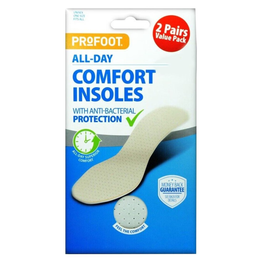 Profoot All Day Comfort Insoles White Pair of 2