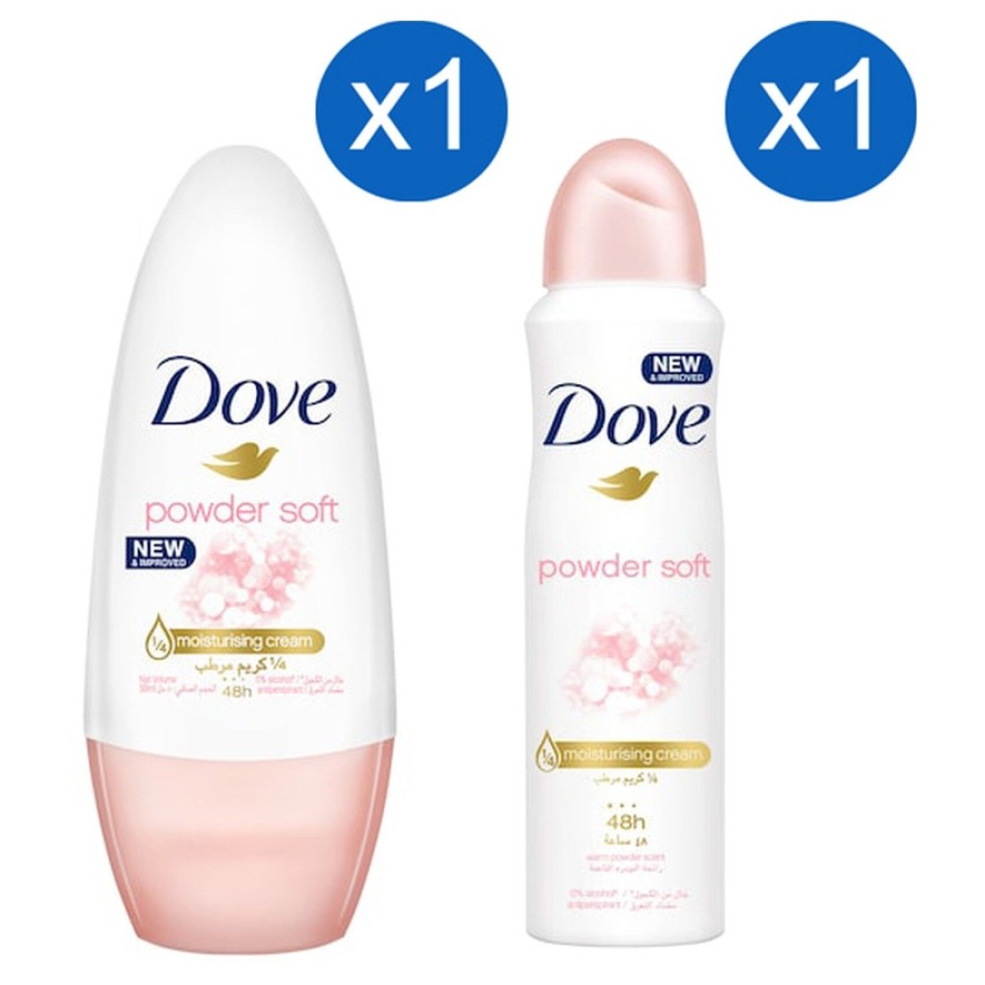 Dove Powder Soft Moisturising Cream Anti-Perspirant Deodorant Spray and Powder Soft Moisturising Cream Anti-Perspirant Deodorant Roll-on 150ml+50ml