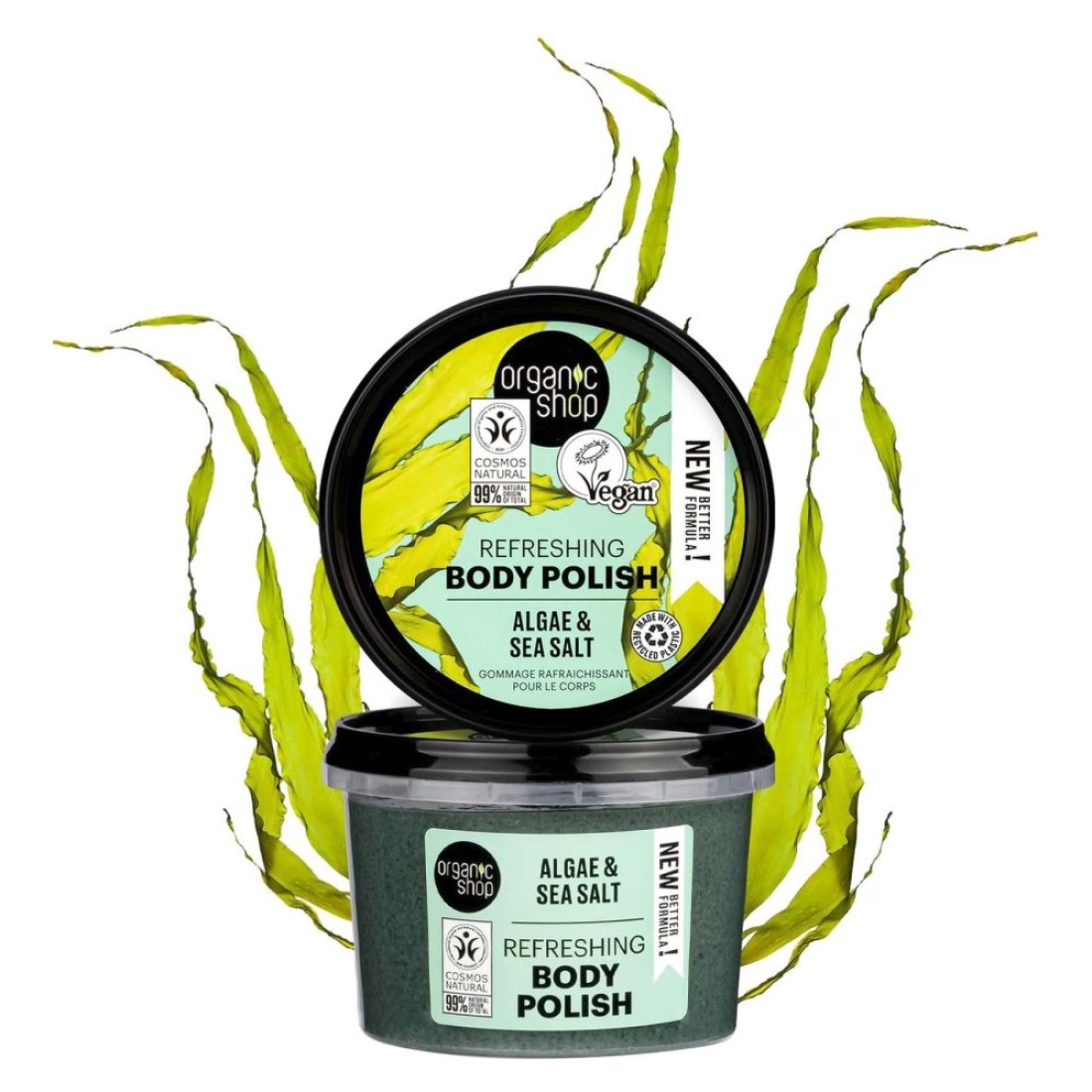 Organic Shop Algae And Sea Salt Refreshing Body Polish Clear 250ml