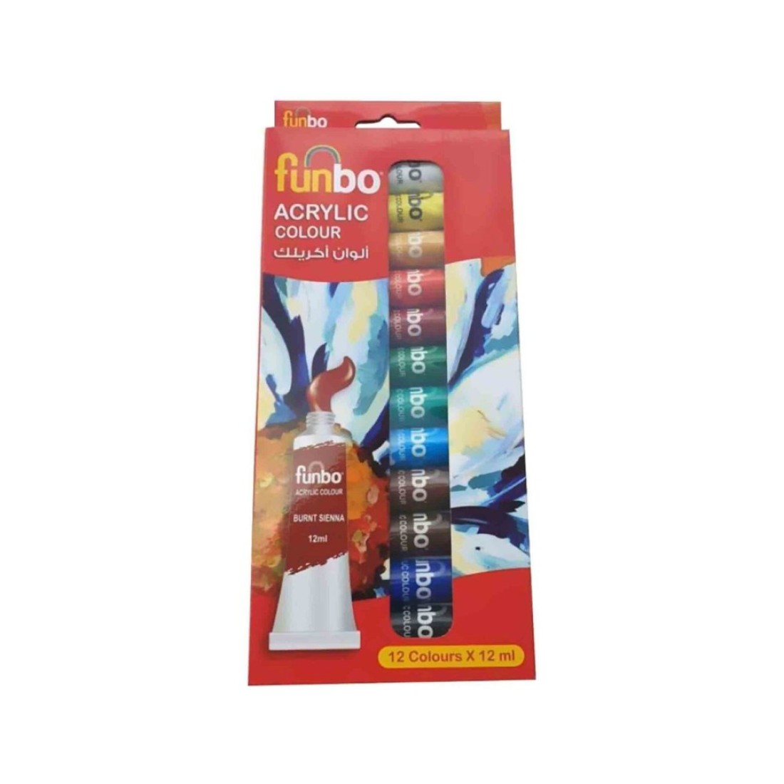 Funbo Acrylic Colour Paint Set Multicolour 12ml 12 PCS